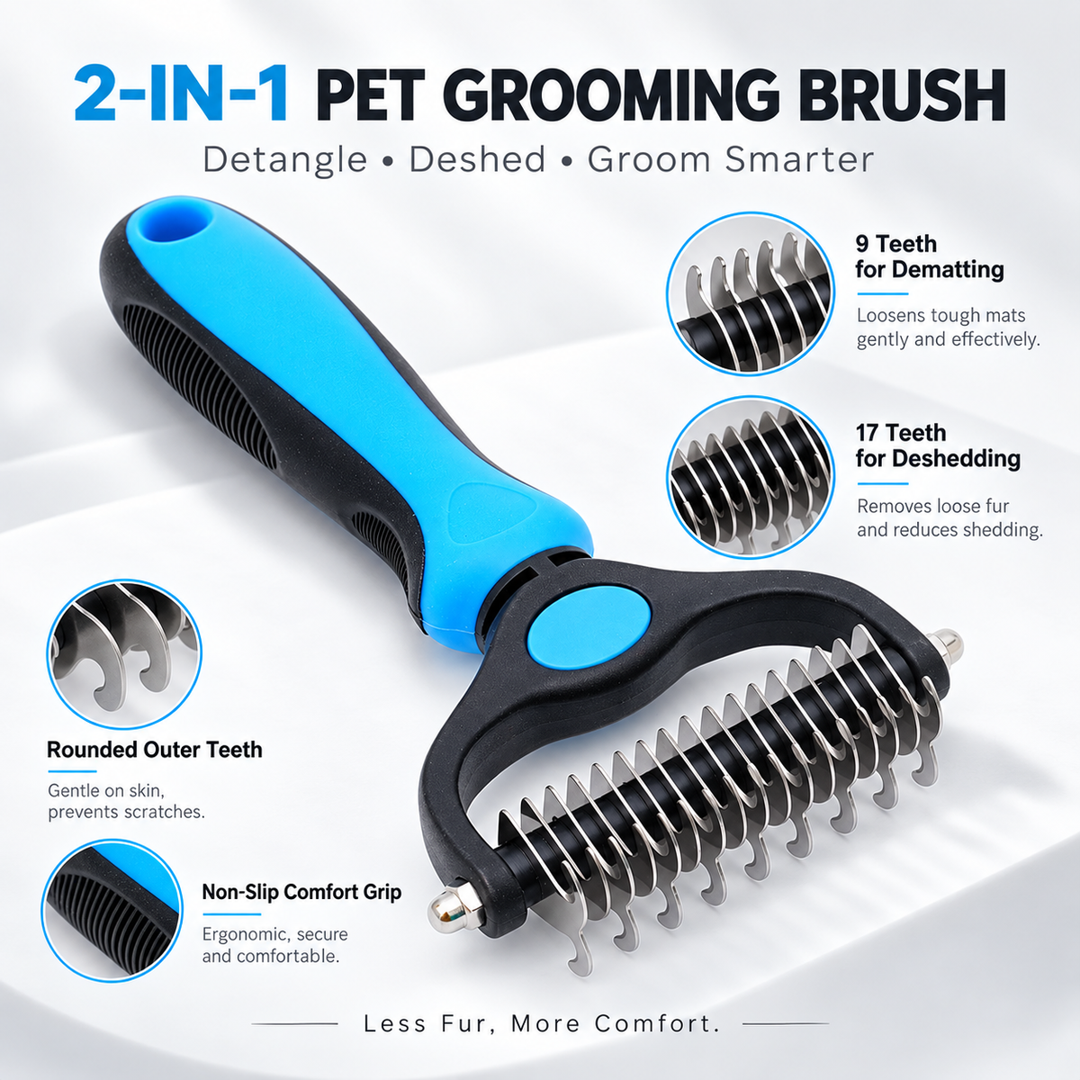 🐕2-in-1 Deshedding & Dematting Pet Brush