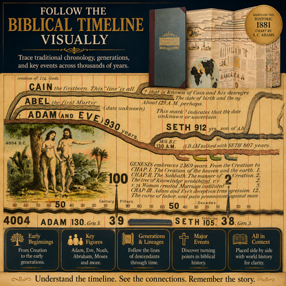 🌍Adams Synchronological Chart – 23-Ft Fold-Out Biblical & World History Timeline