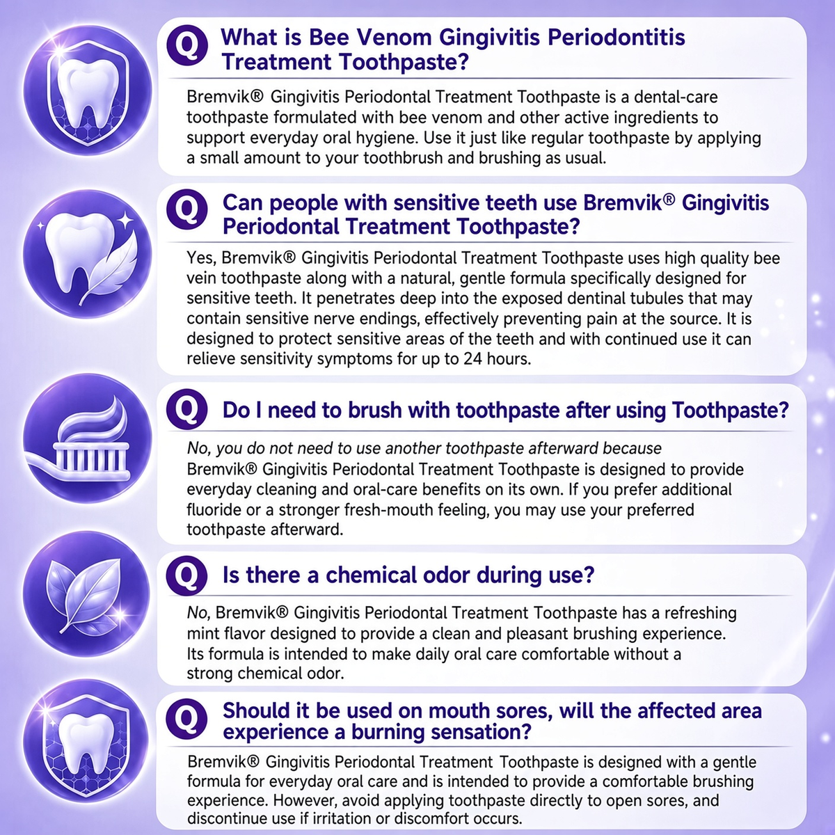 Bremvik® Gingivitis Periodontal Treatment Toothpaste