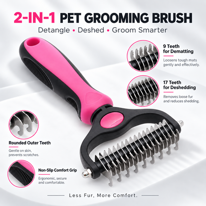 🐕2-in-1 Deshedding & Dematting Pet Brush